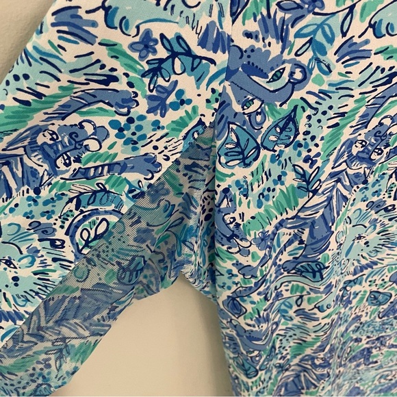 IBKUL Long Sleeve Performance UPF Shirt Golf Pickleball Jungle Lion Tropical. 4 - Picture 2 of 8